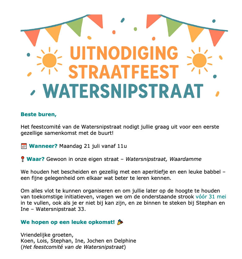 uitnodiging Watersnipstraat